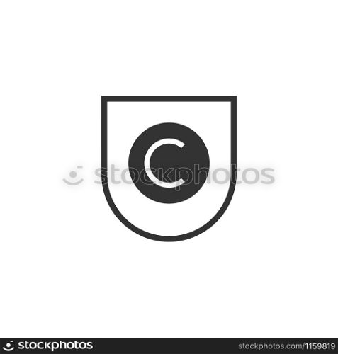 Copyright protection graphic design template vector isolated illustration. Copyright protection graphic design template vector isolated