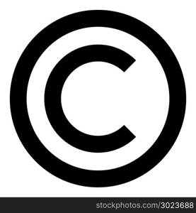 Copyright symbol icon black color