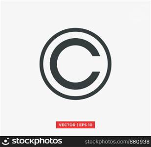 Copyright Symbol Icon Vector Illustration