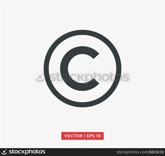 Copyright Symbol Icon Vector Illustration
