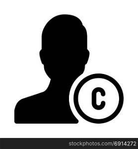 Copyright User, icon on isolated background