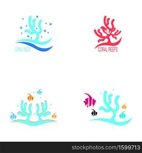 Coral reefs logo design vector illustration