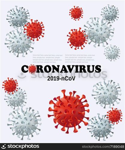 Coranavirus COVID-19 infection medical background with a colorful virus moleculs. Vector