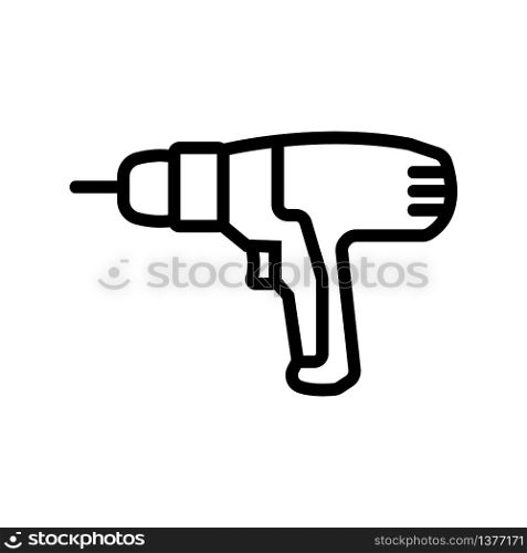 cordless drill icon vector. cordless drill sign. isolated contour symbol illustration. cordless drill icon vector outline illustration