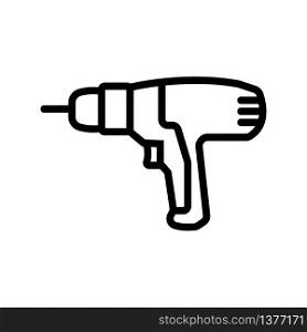 cordless drill icon vector. cordless drill sign. isolated contour symbol illustration. cordless drill icon vector outline illustration