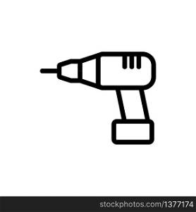 cordless drill screwdriver icon vector. cordless drill screwdriver sign. isolated contour symbol illustration. cordless drill screwdriver icon vector outline illustration