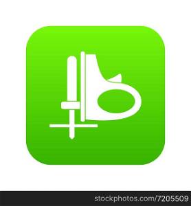 Cordless reciprocating saw icon digital green for any design isolated on white vector illustration. Cordless reciprocating saw icon digital green