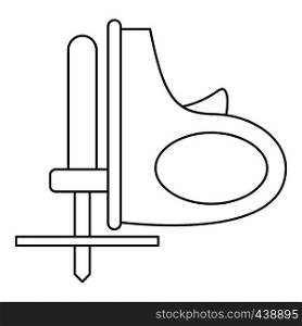Cordless reciprocating saw icon in outline style isolated vector illustration. Cordless reciprocating saw icon outline