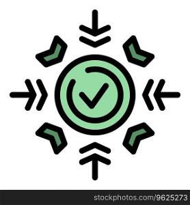 Core tips icon outline vector. Key point. Check main color flat. Core tips icon vector flat