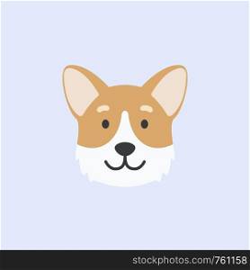 corgi dog face. cute vector illustration