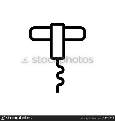 corkscrew for opening bottles icon vector. corkscrew for opening bottles sign. isolated contour symbol illustration. corkscrew for opening bottles icon vector outline illustration