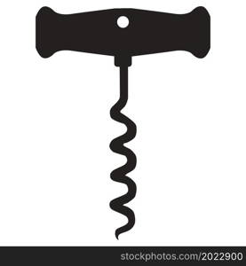 corkscrew icon on white background. corkscrew sign. retro wood corkscrew symbol. flat style.