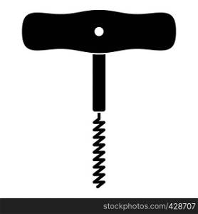 Corkscrew with a metal spiral icon. Simple illustration of corkscrew with a metal spiral vector icon for web. Corkscrew with a metal spiral icon, simple style