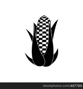 Corn cob icon. Black simple style on white. Corn cob icon
