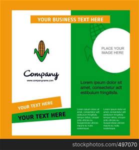 Corn Company Brochure Template. Vector Busienss Template