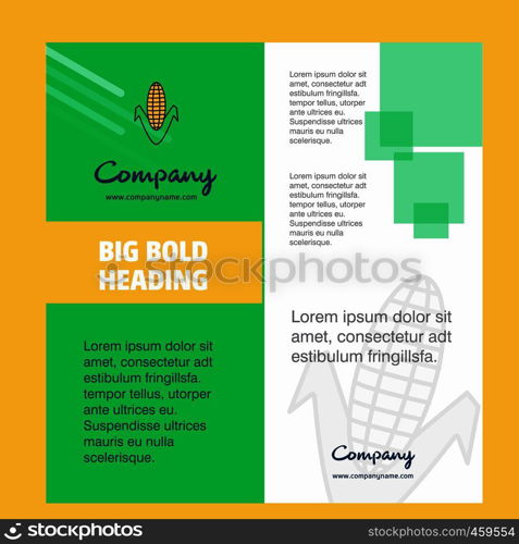 Corn Company Brochure Title Page Design. Company profile, annual report, presentations, leaflet Vector Background