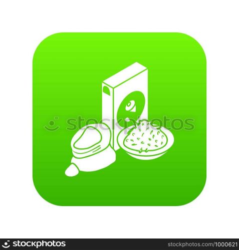 Corn flour icon green vector isolated on white background. Corn flour icon green vector