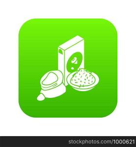 Corn flour icon green vector isolated on white background. Corn flour icon green vector