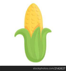 Corn icon cartoon vector. Sweet grain. Green leaf. Corn icon cartoon vector. Sweet grain