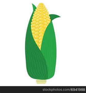 Corn icon. Flat color design. Vector illustration.