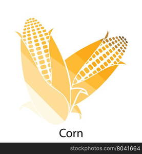 Corn icon. Flat color design. Vector illustration.