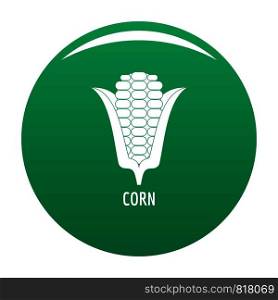 Corn icon. Simple illustration of corn vector icon for any design green. Corn icon vector green