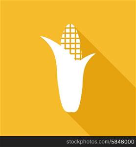 Corn icon with a long shadow