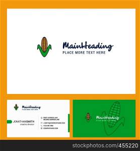 Corn Logo design with Tagline & Front and Back Busienss Card Template. Vector Creative Design