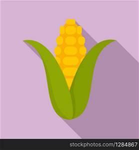 Corn plant icon. Flat illustration of corn plant vector icon for web design. Corn plant icon, flat style