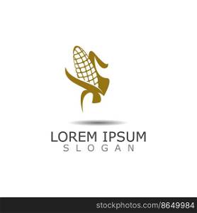 Corn simple logo design agriculture farming vector template