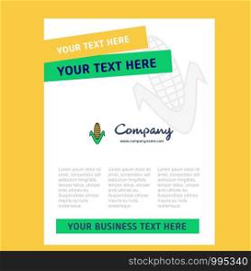Corn Title Page Design for Company profile ,annual report, presentations, leaflet, Brochure Vector Background