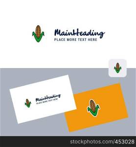 Corn vector logotype with business card template. Elegant corporate identity. - Vector