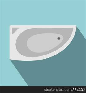 Corner bathtube icon. Flat illustration of corner bathtube vector icon for web design. Corner bathtube icon, flat style