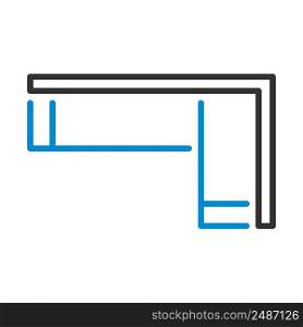 Corner Sofa Icon. Editable Bold Outline With Color Fill Design. Vector Illustration.