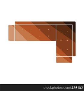 Corner sofa icon. Flat color design. Vector illustration.