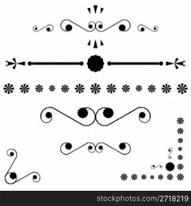 corners and page end ornaments, vector art illustration