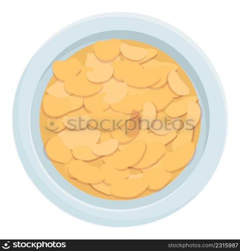 Cornflakes breakfast icon cartoon vector. Cereal bowl. Milk corn. Cornflakes breakfast icon cartoon vector. Cereal bowl