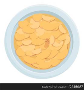 Cornflakes breakfast icon cartoon vector. Cereal bowl. Milk corn. Cornflakes breakfast icon cartoon vector. Cereal bowl