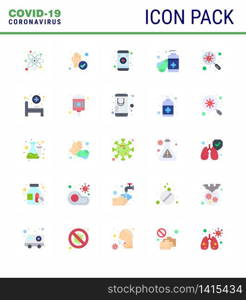 Corona virus 2019 and 2020 epidemic 25 Flat Color icon pack such as germs, bacteria, medical, hands care, hand sanitizer viral coronavirus 2019-nov disease Vector Design Elements