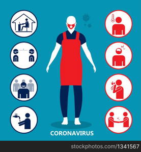 Corona Virus 2020. info graphic on white background