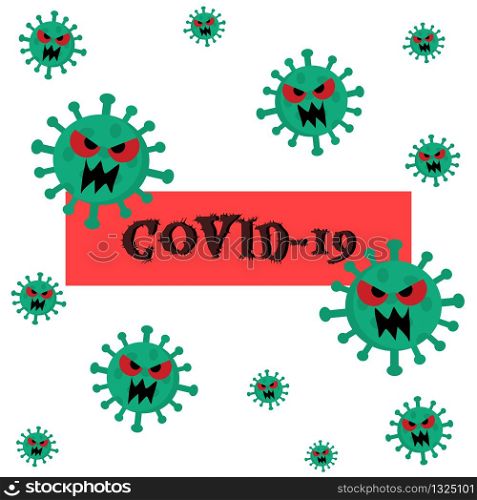 Corona virus and COVID-19 background. Cartoon illustration.