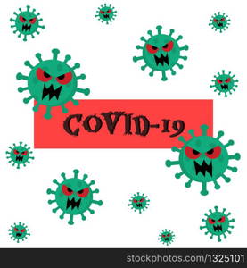 Corona virus and COVID-19 background. Cartoon illustration.