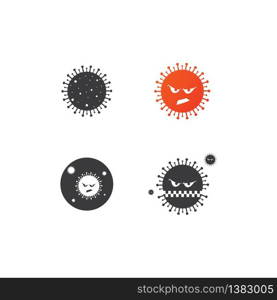 Corona Virus Icon Vector Logo Template Illustration Design