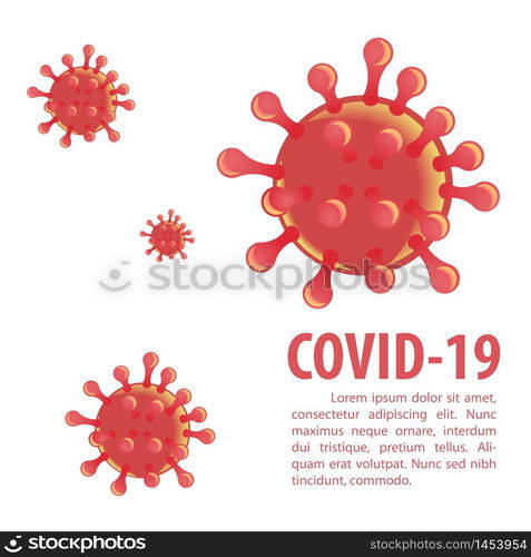 Corona virus in vector design with red color with gradient cartoon style