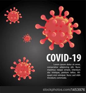 Corona virus in vector design with red color with gradient cartoon style