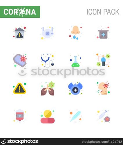 corona virus prevention. covid19 tips to avoid injury 16 Flat Color icon for presentation medical, emergency, safety, nose, drops viral coronavirus 2019-nov disease Vector Design Elements