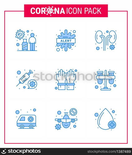 corona virus prevention. covid19 tips to avoid injury 9 Blue icon for presentation vaccine, medicine, disease, coronavirus, infection viral coronavirus 2019-nov disease Vector Design Elements