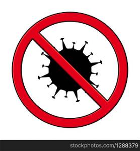 Corona Virus silhouette 2020. Corona Virus in Wuhan, China, Global Spread, and Concept of Icon of Stopping Corona Virus. Stop coronavirus concept. Vector illustration isolated on white background.