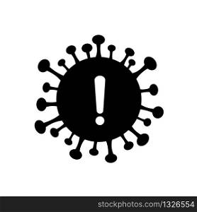 Corona virus warning and attention icon. Exclamation mark health danger sign, COVID-19 epidemic and pandemic symbol