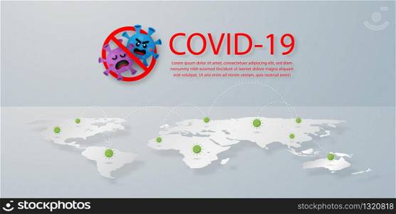 Coronavirus 2019-nCoV concept the Coronavirus Covid-19 spread throughout the world